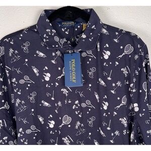 New Polo Golf Ralph Lauren Polo Shirt Large Tennis Golf Cocktail All‎ Over Print